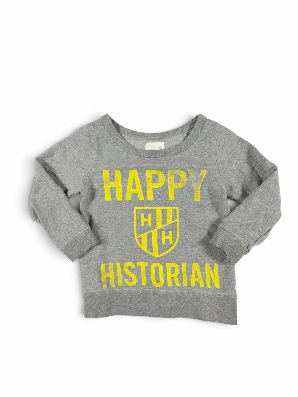 Peek Kids Happy Historian Sweatshirt Gray Size XS 2-3 Year